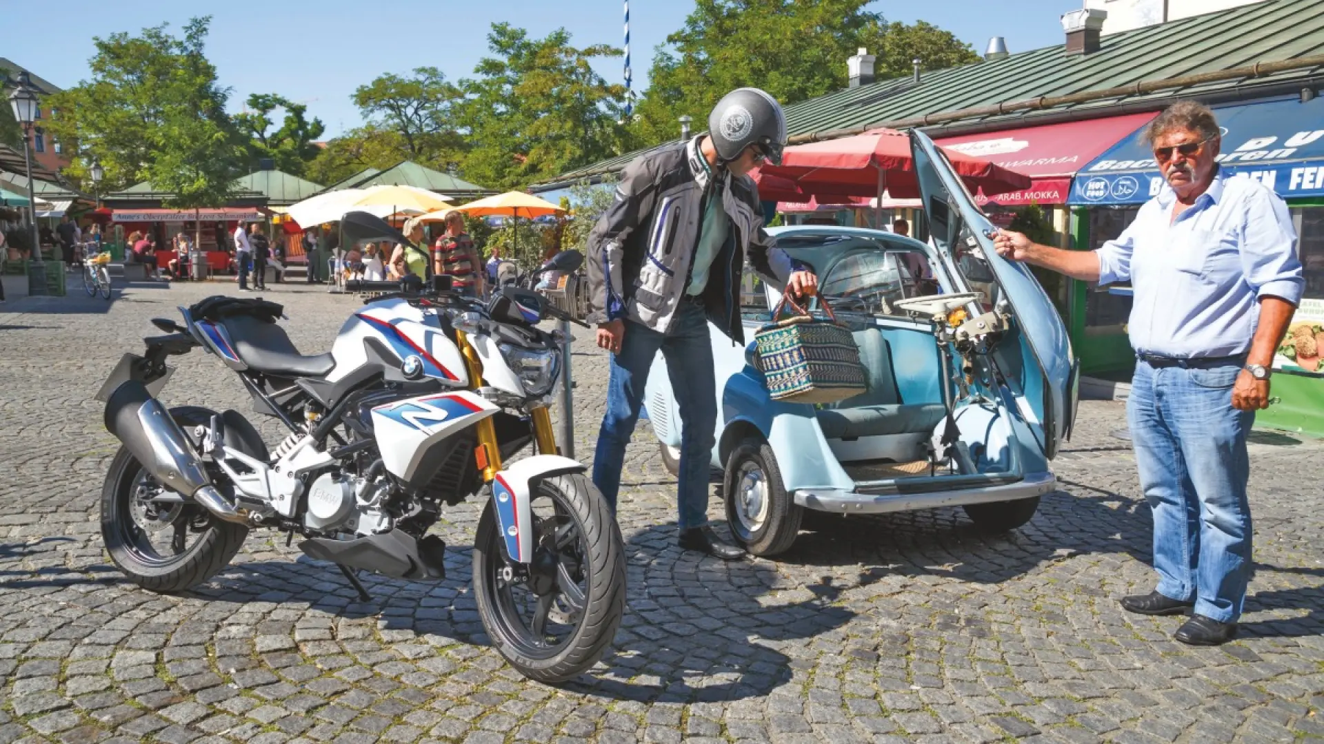 Prueba de la nueva BMW G 310 R... frente al BMW Isetta