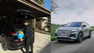 El actual campeón del mundo hace uso de su Audi eléctrico para moverse por el centro de Madrid