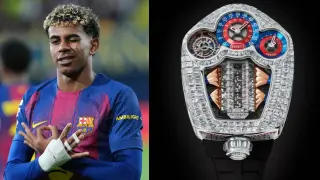 El último premio de Lamine Yamal en forma de reloj
