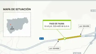 Plano de obra del puente para la fauna de la A-4
