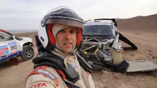Jesús Calleja durante su primer dakar en 2011
