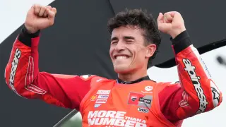 Marc Márquez en la celebración de su último campeonato.
