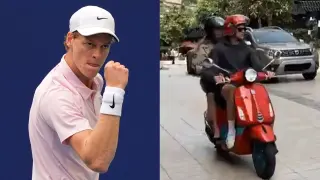 El tenista italiano se da un paseo por Mónaco con su Vespa antes de viajar a Madrid