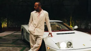 Lewis Hamilton y su Ferrari Testarossa al más puro estilo 'Corrupción en Miami'