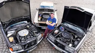 Comparativa: tres Mercedes clásicos con motores V8.