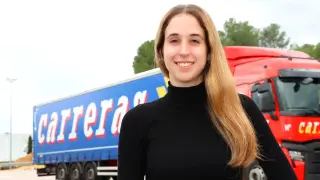 Andrea García, la camionera más joven de España
