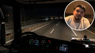 Sergio Moreno, camionero, explica los peligros de conducir de noche.