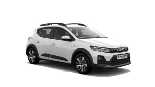 El Dacia Sandero más vendido en España, versión Stepway, motor GLP y blanco.