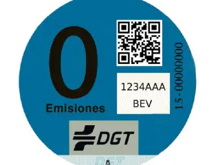 Etiqueta azul para los coches eléctricos