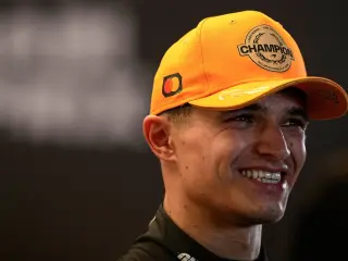 Lando Norris tras la celebración del título con McLaren