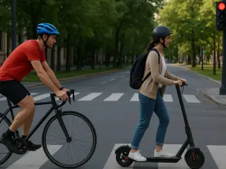 La norma para bicis y patinetes a la hora de cruzar