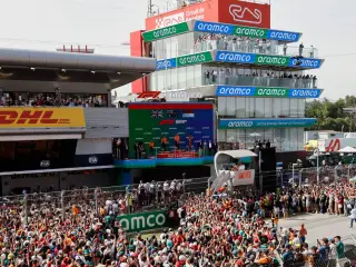 Podio del GP de España 2025 en el circuito de Montmeló
