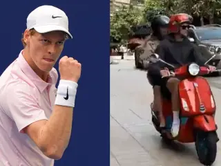 El tenista italiano se da un paseo por Mónaco con su Vespa antes de viajar a Madrid