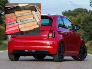 Fiat 500 y droga incautada