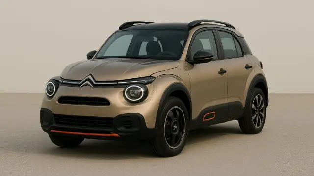Imagen del 2CV hecha por IA siguiendo el lenguaje de diseño de Citroën.