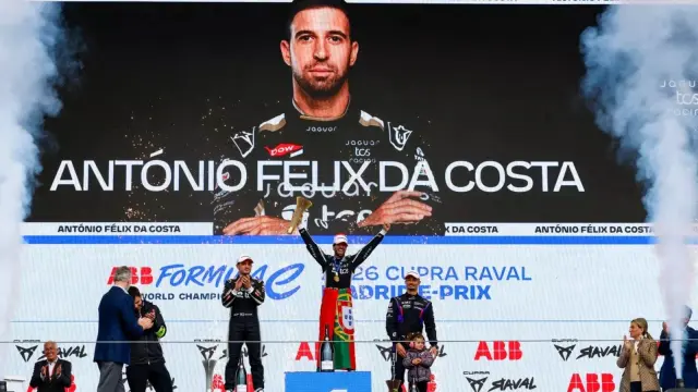 Así quedó el podio del Cupra Raval Madrid E Prix