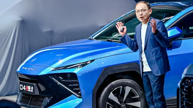 Shawn Xu, CEO global de Omoda y Jaecoo, en el Salón de Pekín.