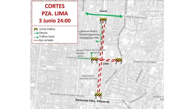 Cortes de tráfico Madrid Junio