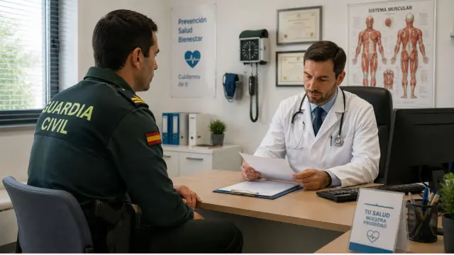 Guardia Civil acude al médico durante el servicio