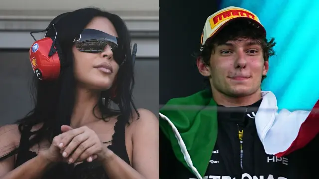 Kim Kardashian le roba la toalla a Kimi Antonelli