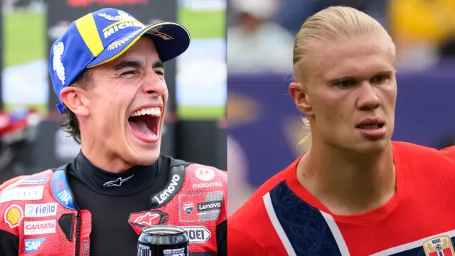 Márquez celebra al estilo de Haaland