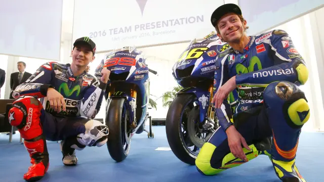 Jorge Lorenzo y Valentino Rossi en 2016