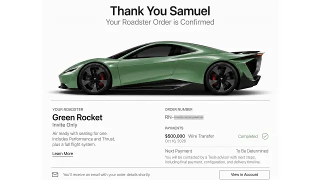 Reservas Tesla Roadster