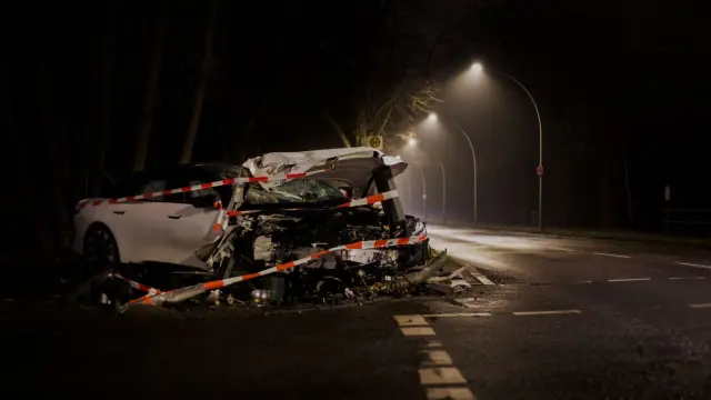 Accidente de coche de noche