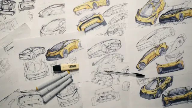 Bocetos de concept car de Kia.