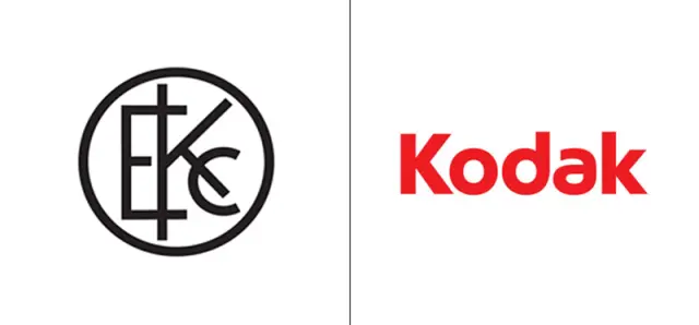 El antes y el después del logo de Kodak.