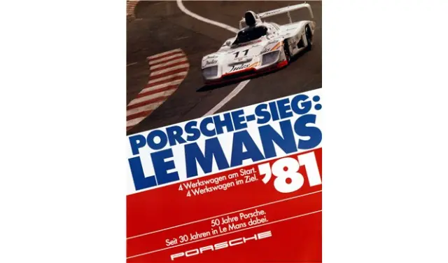 Cartel histórico de Porsche en Le Mans