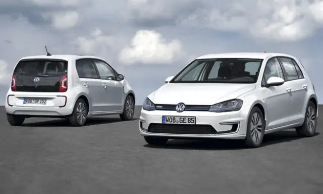 Volkswagen e-Golf y e-up! trasera