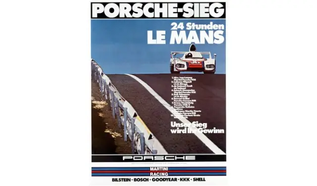 Cartel histórico de Porsche en Le Mans