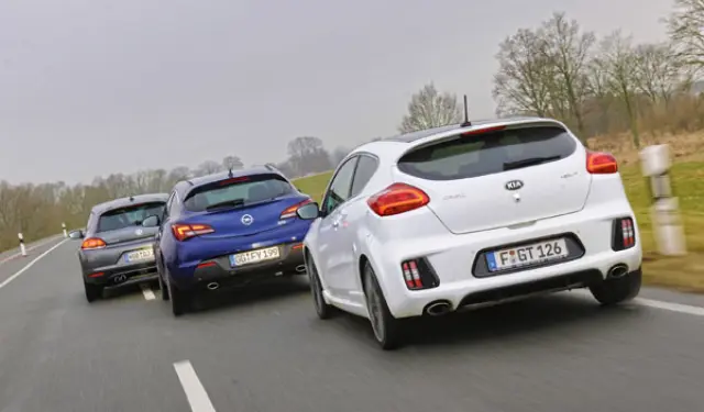 Comparativa Kia procee´d GT-Opel Astra-Volkswagen Scirocco