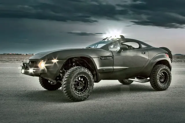 Rally Fighter de Local Motors: 430 CV y solo 1.450 kilos de peso. Lleva un eje trasero flexible para enormes saltos.