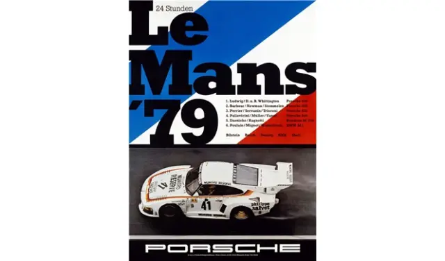 Cartel histórico de Porsche en Le Mans