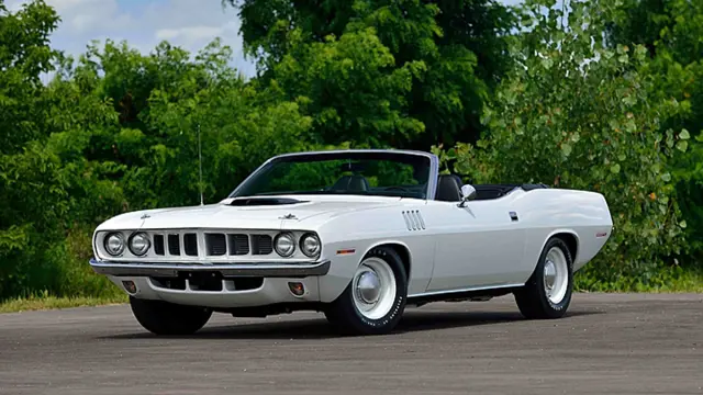 plymouth hemi cuda convertible sno white