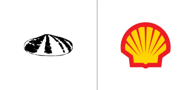 El antes y el después del logo de Shell.
