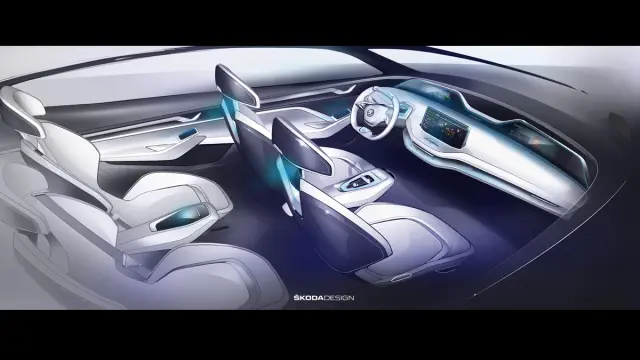 Skoda Vision E habitáculo