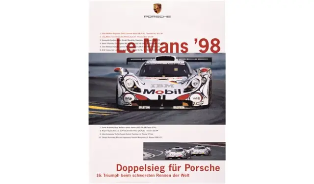 Cartel histórico de Porsche en Le Mans