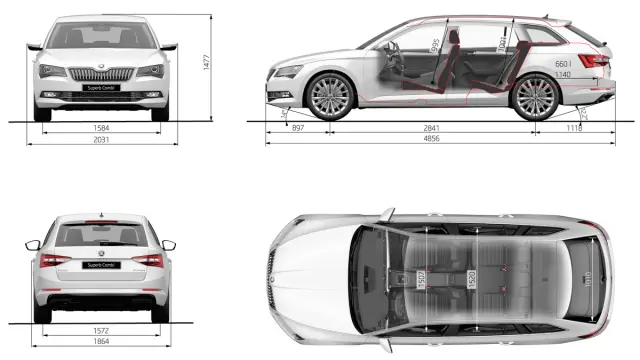 Medidas Skoda Superb Combi 2015