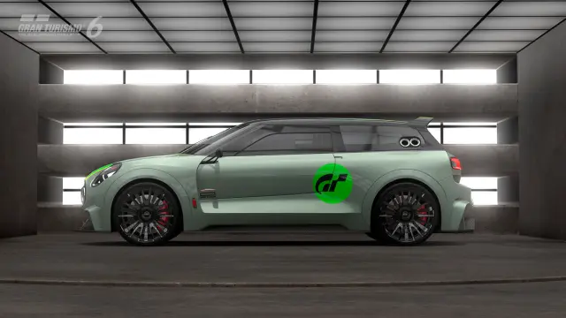 Mini Clubman JCW Vision Gran Turismo - lateral raya verde
