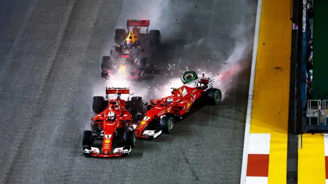 Caótica salida del GP de Singapur 2017