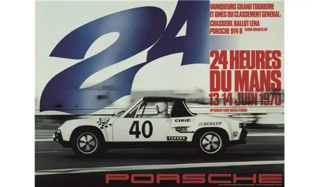 Cartel histórico de Porsche en Le Mans