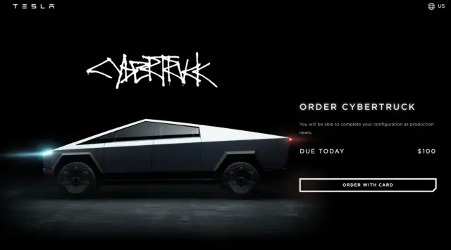 Imagen actual de la web de Tesla
