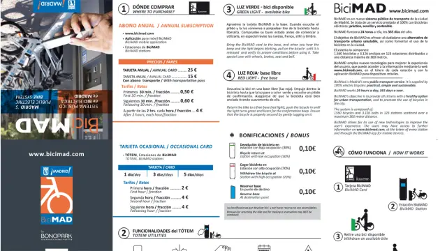 folleto informativo bicimad