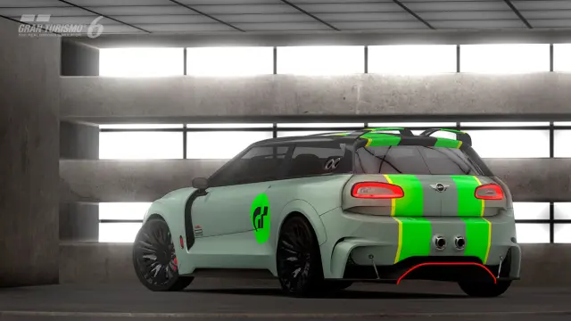 Mini Clubman JCW Vision Gran Turismo - trasera raya verde