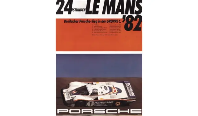Cartel histórico de Porsche en Le Mans