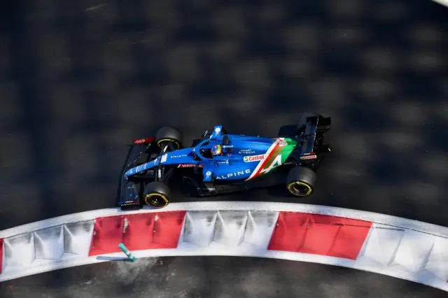 Piastri, durante un test con Alpine