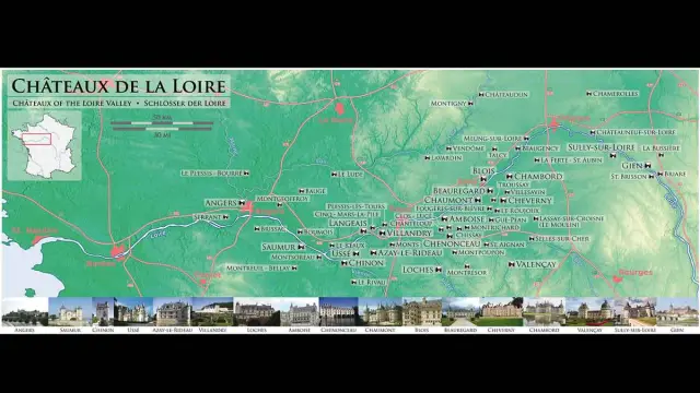 Mapa de la Ruta del Loira